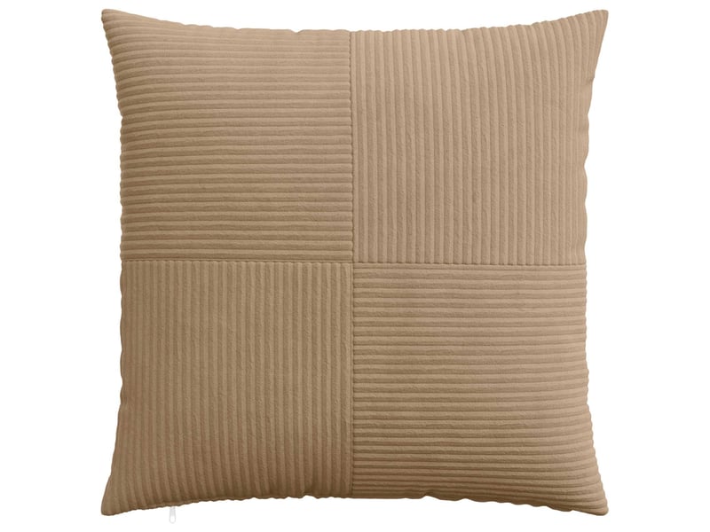 Lot de 2 housses de coussin almelo marron 80 x 80 cm velours côtelé cf49403 - Conforama A
