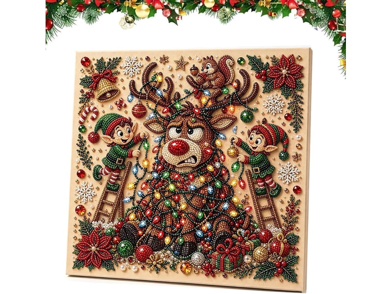 Kit diamond painting perles de noël pour adultes – art mural diy, décoration maison et cadeau-style a - Conforama B