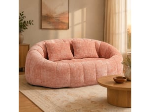 Canapé 2 places 150x95x63 cm sans structure en bois chenille rose
