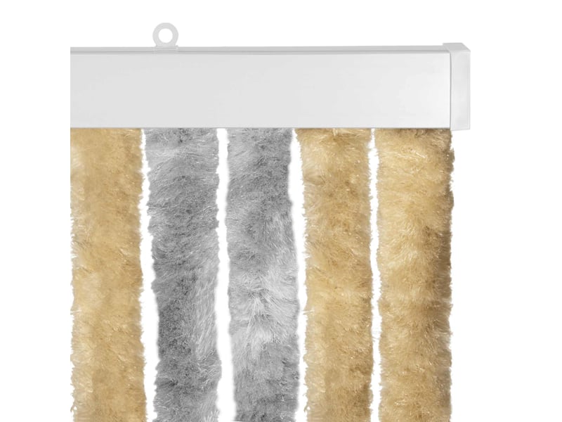  Rideau anti-insectes, moustiquaire en chenille gris et beige 90 x 220 cm cf43449  - Conforama D