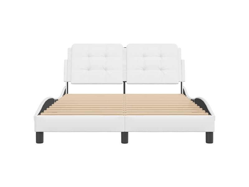  Lit double- lit adulte -  cadre de lit sans matelas zadar blanc 140x190 cm similicuir  - Conforama C