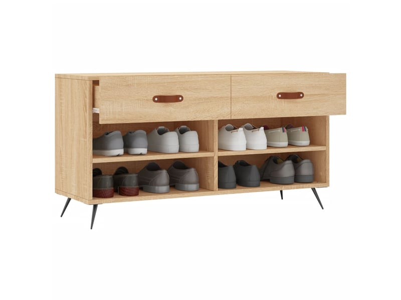  Banc à chaussures, meuble à chaussures chêne sonoma 102x35x55 cm bois d'ingénierie shl2429  - Conforama D