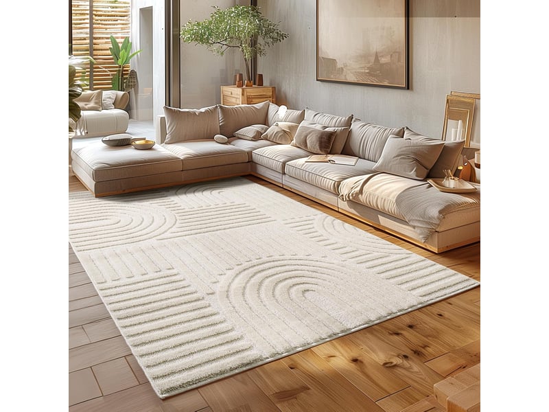 Tapis à relief lena crème 280x370cm ART2803701121CREAM - Conforama B