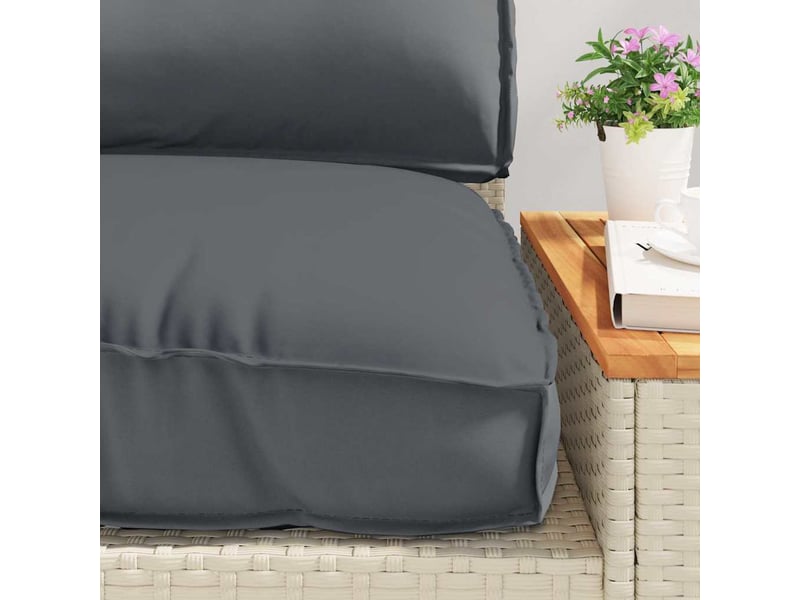  Ensemble de coussins tissu oxford anthracite 120 x 80 x 52 cm cf60916  - Conforama E