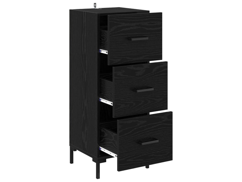  Buffet - bahut - meuble de rangement chêne noir 34,5 x 34 x 90 cm bois d'ingénierie  - Conforama E
