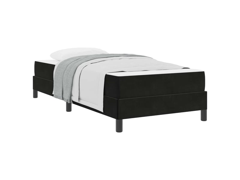  Lit simple- lit adulte -  lit à ressorts avec matelas noir 80 x 200 cm tissu  - Conforama A