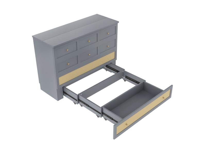  Lit 140x200 cm multifonction gris – rangements, étagère tête de lit et connectique usb  - Conforama E