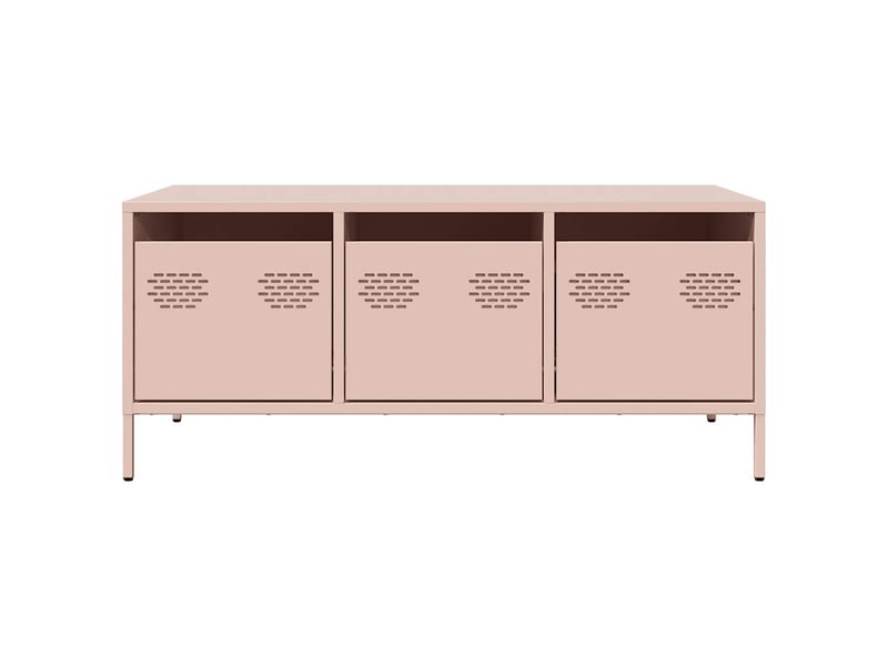 Table basse - table de salon - table à thé rose 101,5x50x43,5 cm acier laminé à froid - Conforama D