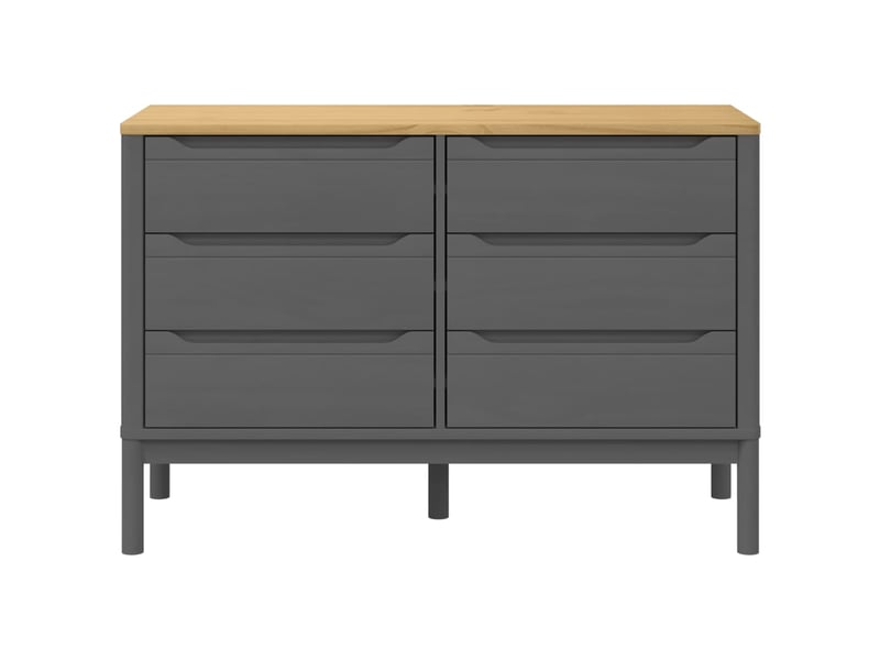  Commode chambre adulte, armoire à tiroirs floro gris bois de pin massif shl72839  - Conforama E