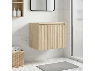 Cabinet salle de bain mural, meuble de rangement chêne sonoma 62.5x44.5x50 cm