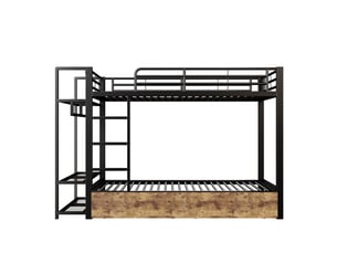 Lit superposé 90x200 cm <strong>ZOVIRA</strong> <strong></strong> coloris noir