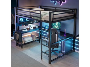 Lit mezzanine 140x200 cm <strong></strong>  <strong></strong> coloris noir