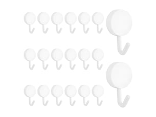 Lot de 20 crochets auto-adhésifs robustes en plastique beige - idéal pour porte, cuisine, salle de bain, bureau, blanc