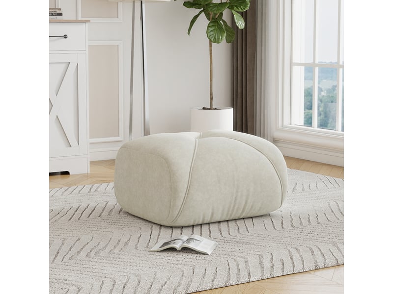  Elowin ottoman chenille-beige clair SF20250056004 - Conforama D