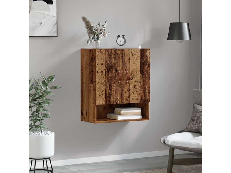 Meuble mural, rangement salon 60 x 31 x 70 cm bois d'ingénierie vieux bois shl1454 - Conforama D