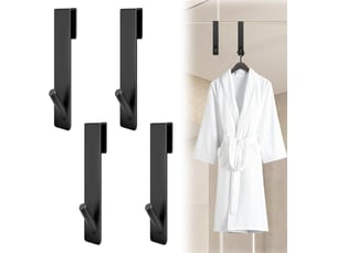 4 pièces crochet paroi douche, crochets de porte de douche en acier inoxydable, serviette sans perçage, accroche salle de bai, noir