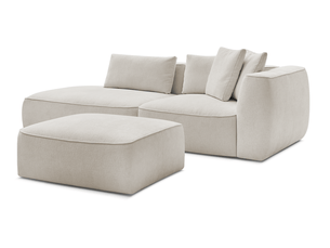 Canapé droit fixe BOBOCHIC LEOPOLD 4 places Tissu beige