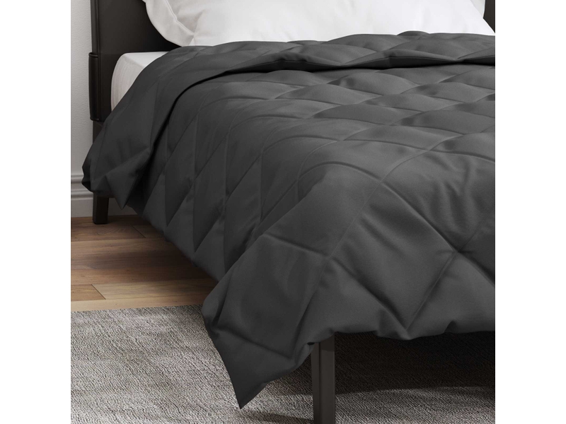  Duvet - couette complet toute l'année anthracite 155 x 220 cm microfibre  - Conforama D