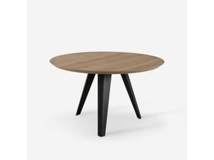 Table ronde fixe en chêne et métal leo