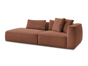 Canapé droit fixe BOBOCHIC LEOPOLD 3 places Velours orange
