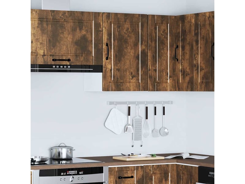  Meuble de rangement, armoire murale de cuisine porto chêne fumé bois d'ingénierie shl381  - Conforama D