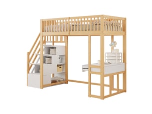 Lit mezzanine 90x200 cm <strong>HAVRYA</strong>  <strong></strong> coloris blanc