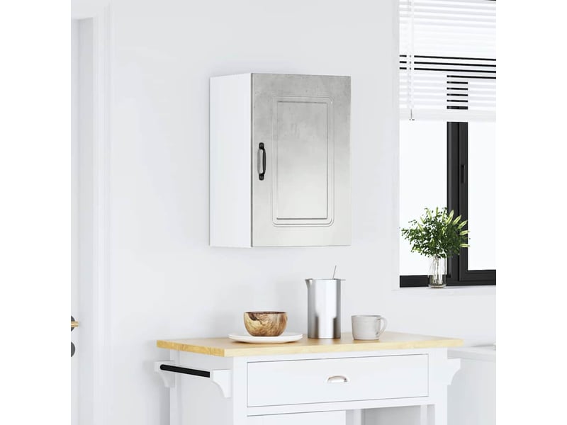 Meuble de rangement, armoire murale de cuisine kalmar gris béton bois d'ingénierie shl6340 - Conforama C