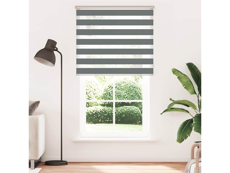  Store zèbre, store de fenêtre gris foncé largeur du tissu 125,9 cm polyester cf48560  - Conforama A