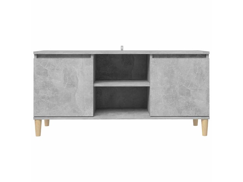  Meuble tv - banc tv - meuble de rangement avec pieds en bois massif gris béton 103,5x35x50 cm  - Conforama E