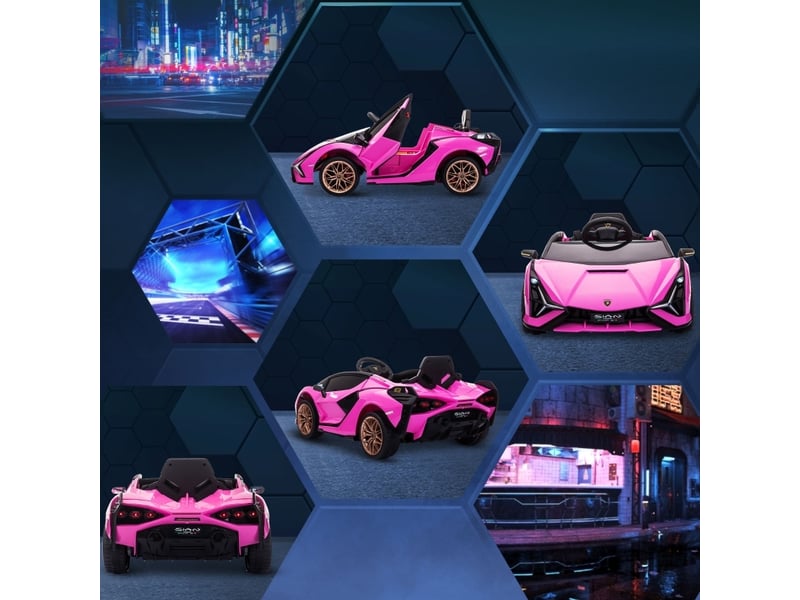 Voiture électrique enfant lamborghini 108x62x40 cm avec télécommande rose  - Conforama B