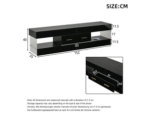 Meuble tv coloris noir 152 cm MEULVA