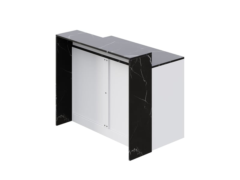  Table de cuisine multifonction avec espace de repos pour animal en mdf et mélamine noir et blanc  - Conforama D