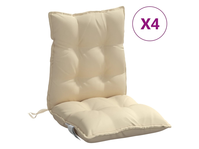  Lot de 4 coussins d'extérieur, coussins de chaise beige 100 x 50 x 7 cm cf56407  - Conforama A