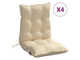 Lot de 4 coussins d'extérieur, coussins de chaise beige 100 x 50 x 7 cm cf56407