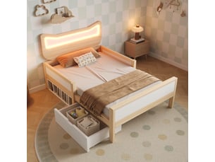 Lit avec rangement 90x200 cm <strong>OXEZA</strong>  <strong></strong> coloris bicolore