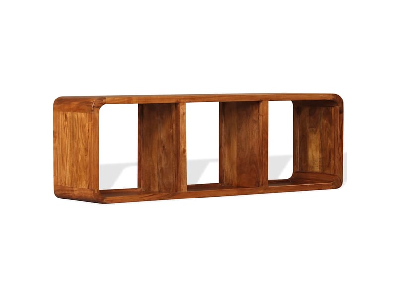  Meuble tv - banc tv - meuble de rangement bois massif avec finition miel 120 x 30 x 40 cm  - Conforama E
