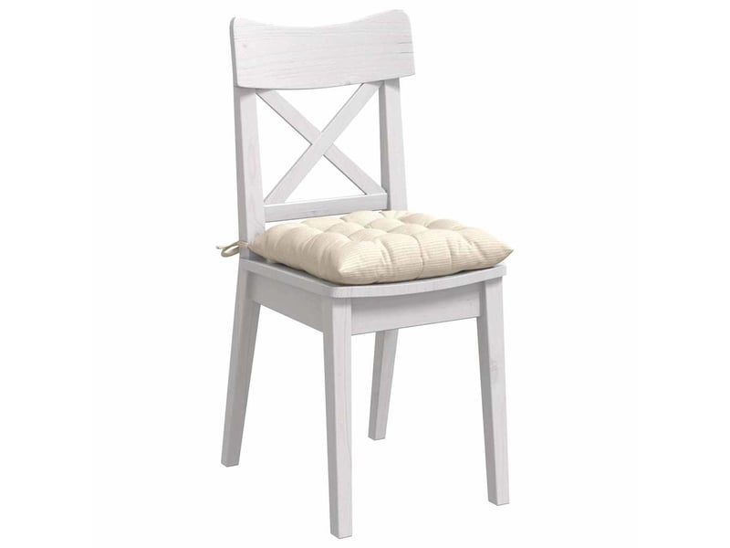  Lot de 4 coussins de siège, coussins décoratifs tissu en velours côtelé crème cf59980  - Conforama C