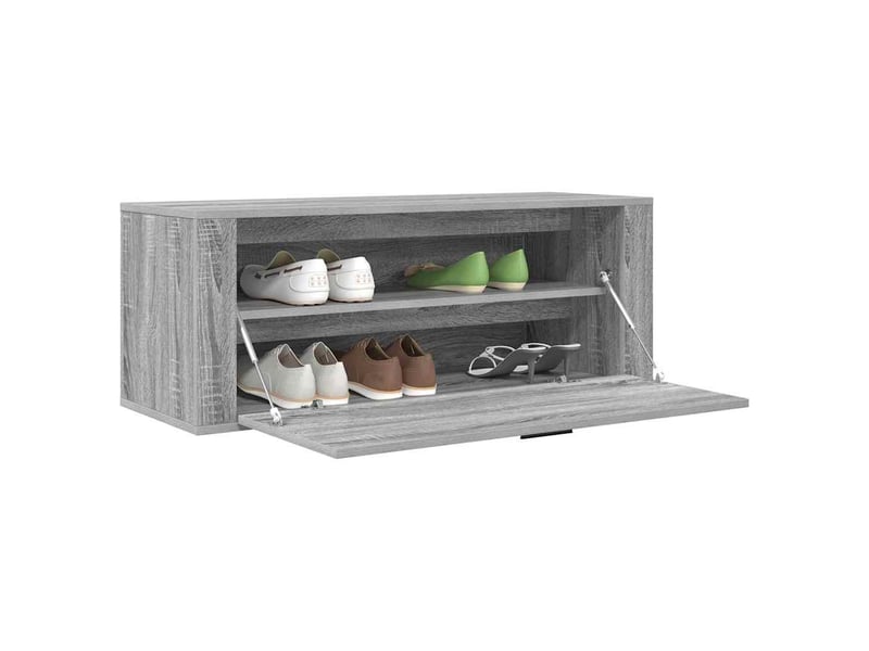  Meuble à chaussure, armoire à chaussures murale sonoma gris 100x35x38 cm  - Conforama D