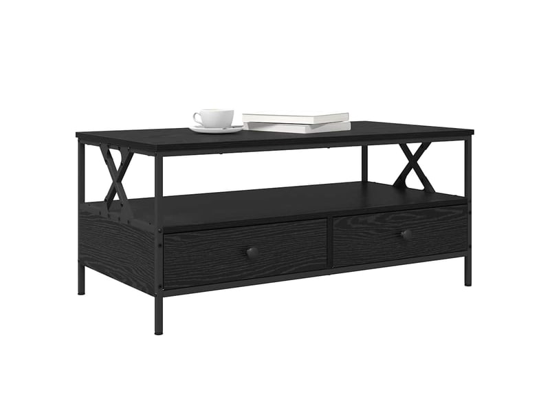  Table basse - table de salon - table à thé chêne noir 100 x 51 x 45 cm bois d'ingénierie  - Conforama C