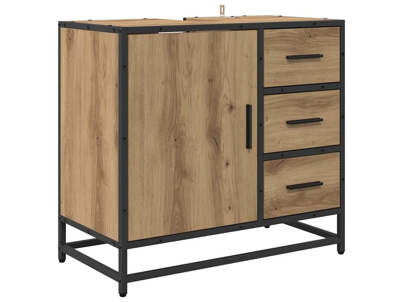  Ensemble de mobilier de salle de bain 3 pièces chêne artisanal cf64447  - Conforama E