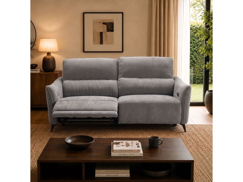  Canapé 3 places élec relax zéro gravity tissu waterproof gris - garios GARIOS - Conforama C