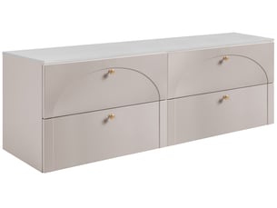 Meuble sous-vasque suspendu aura 160 cm avec plan blanc cachemire mat g