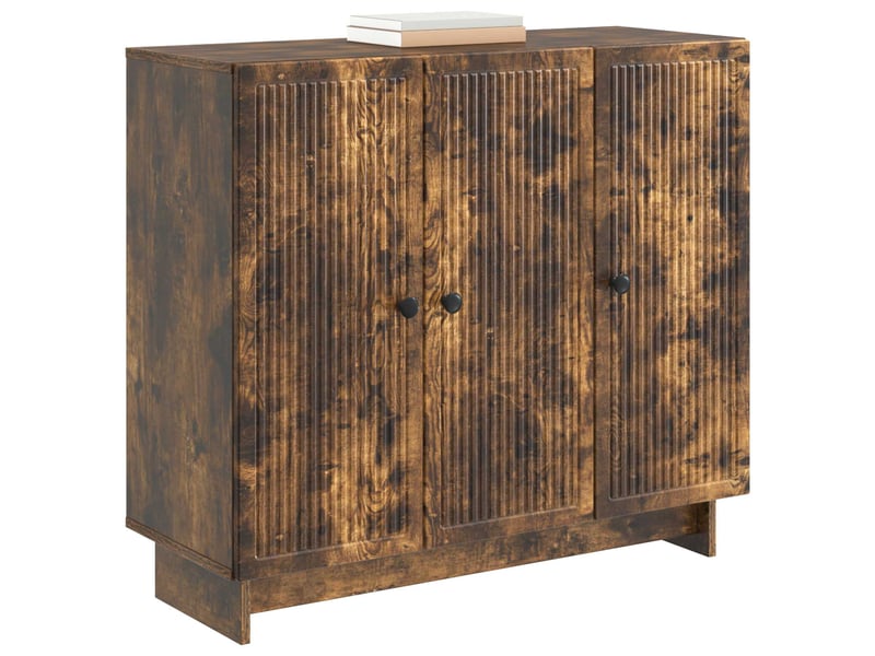  Buffet - bahut - meuble de rangement chêne fumé 89 x 34,5 x 80 cm bois d'ingénierie  - Conforama C