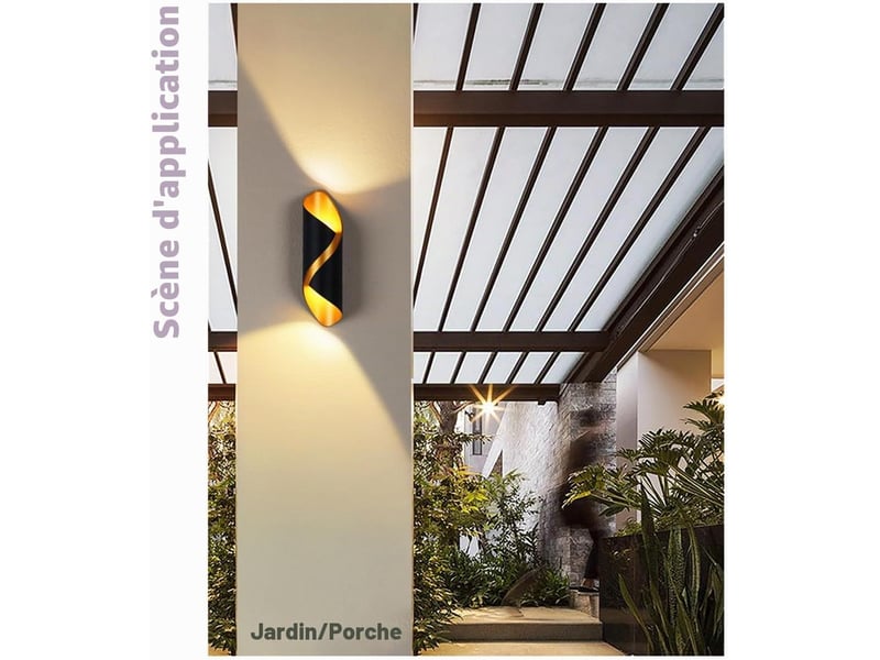  Applique murale led en métal 3000k blanc chaud moderne de lampe 10w spirale  - Conforama E