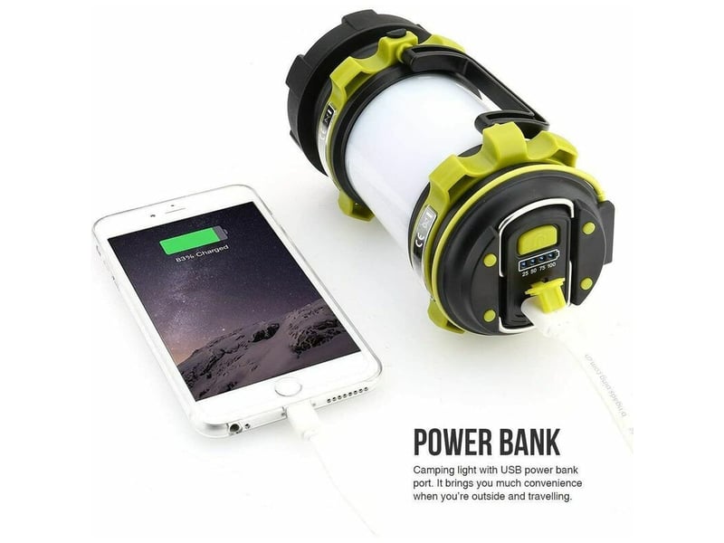 Le lampe camping led, lanterne camping rechargeable 2600mah, lampe torche led puissante 6 modes, cable usb inclus, etanche pour bricolage - Conforama C