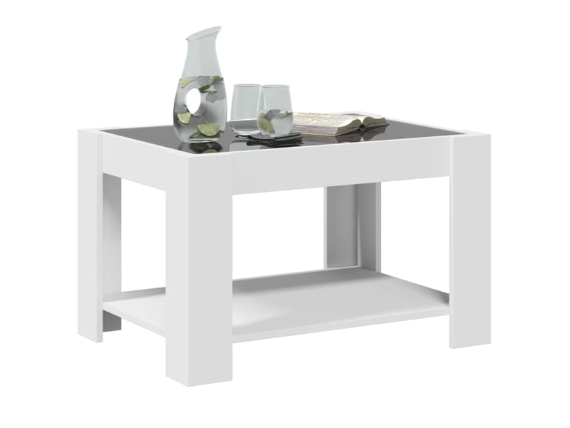  Table basse - table de salon - table à thé avec led blanc 73x53x45 cm bois d'ingénierie  - Conforama E