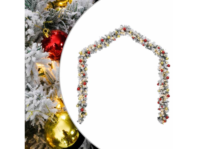  Guirlande de noël avec boules et lumières led vert 10 m pvc  - Conforama B