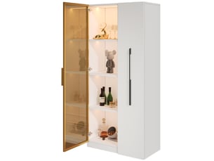 Vitrine coloris blanc 4 étagère(s) BEAUNIV - 70 cmx160 cm