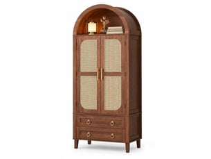 Armoire 2 porte(s) battante  2 tiroir(s) BEAOK  coloris marron largeur 76 cm