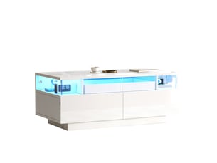 Table basse rectangulaire coloris blanc LPOSPI - 45 cmx90 cm